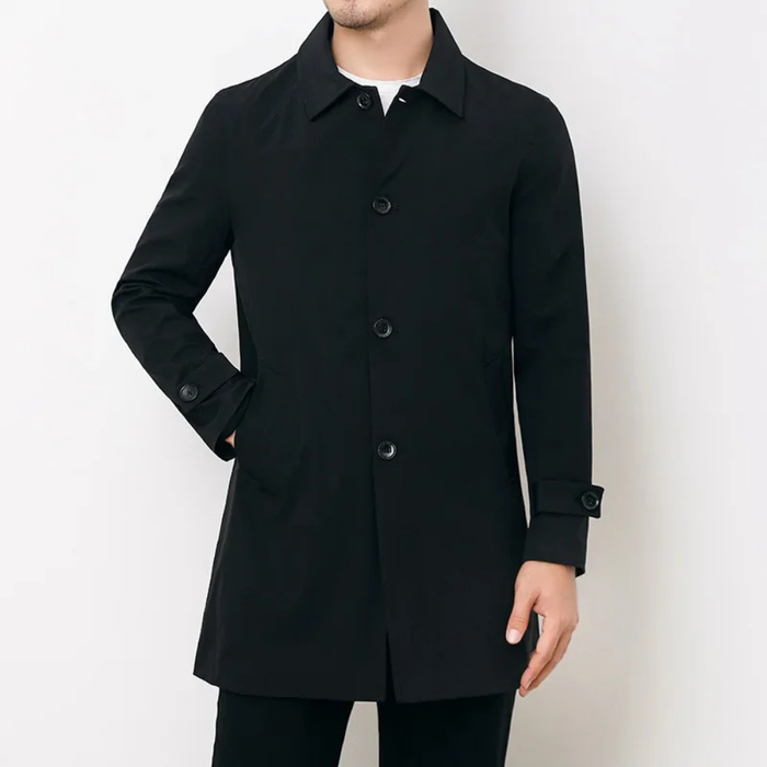 Herr Klassisk Trenchcoat med Knappstängning