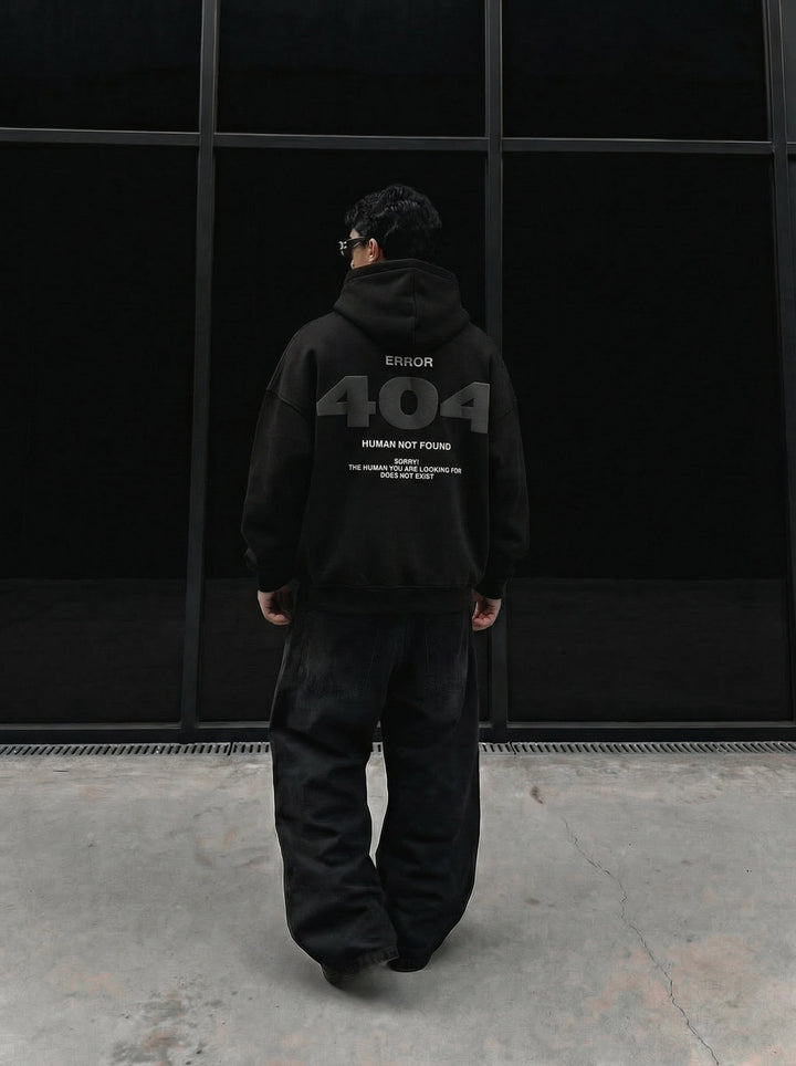 Oversize 404 Hoodie - Svart