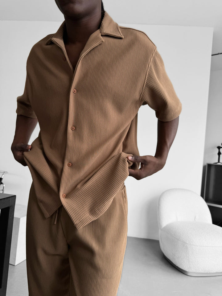 Oversize Cord Skjorta - Brun