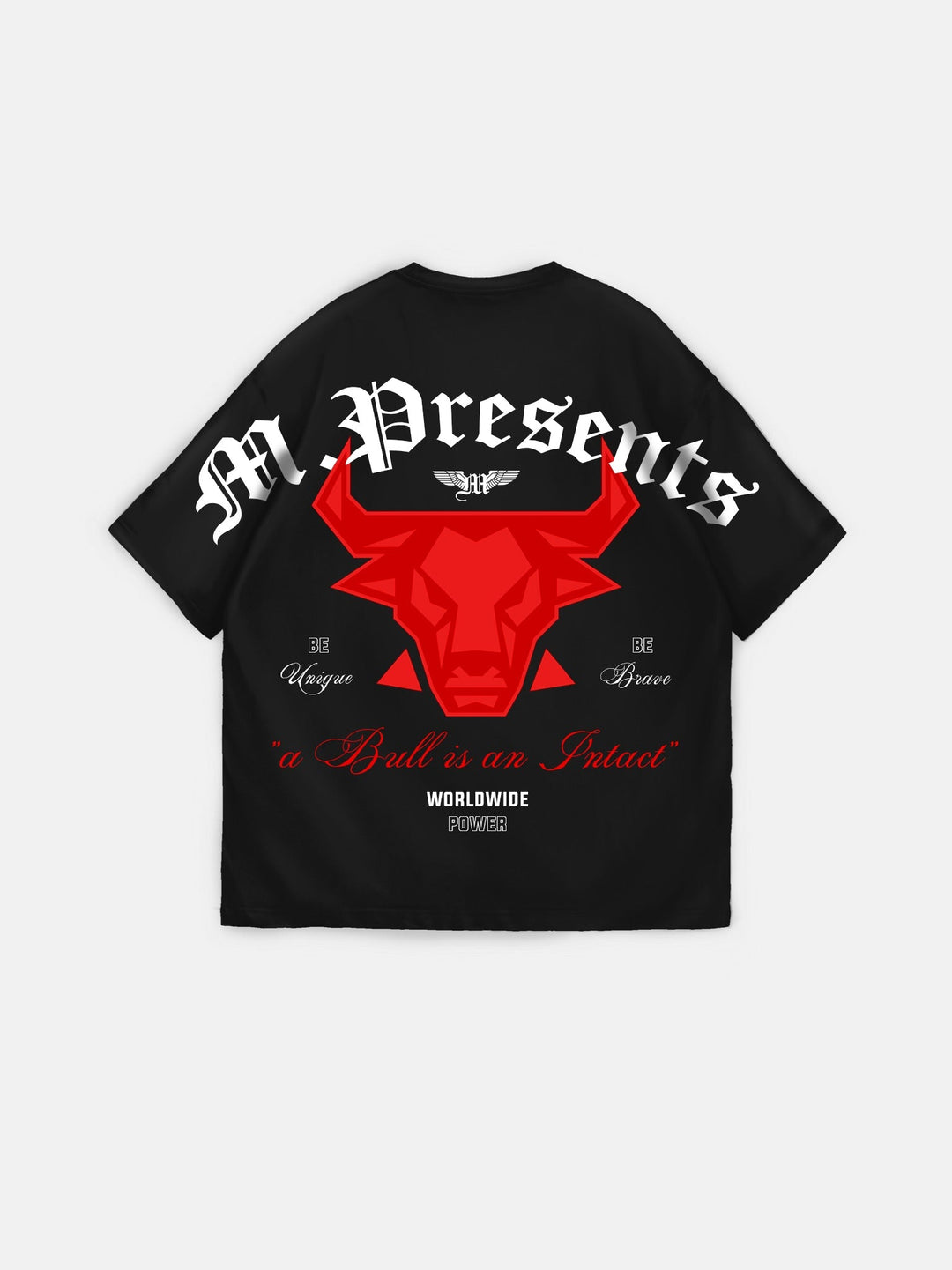 Oversize Bull Världen T-shirt - Svart och Röd