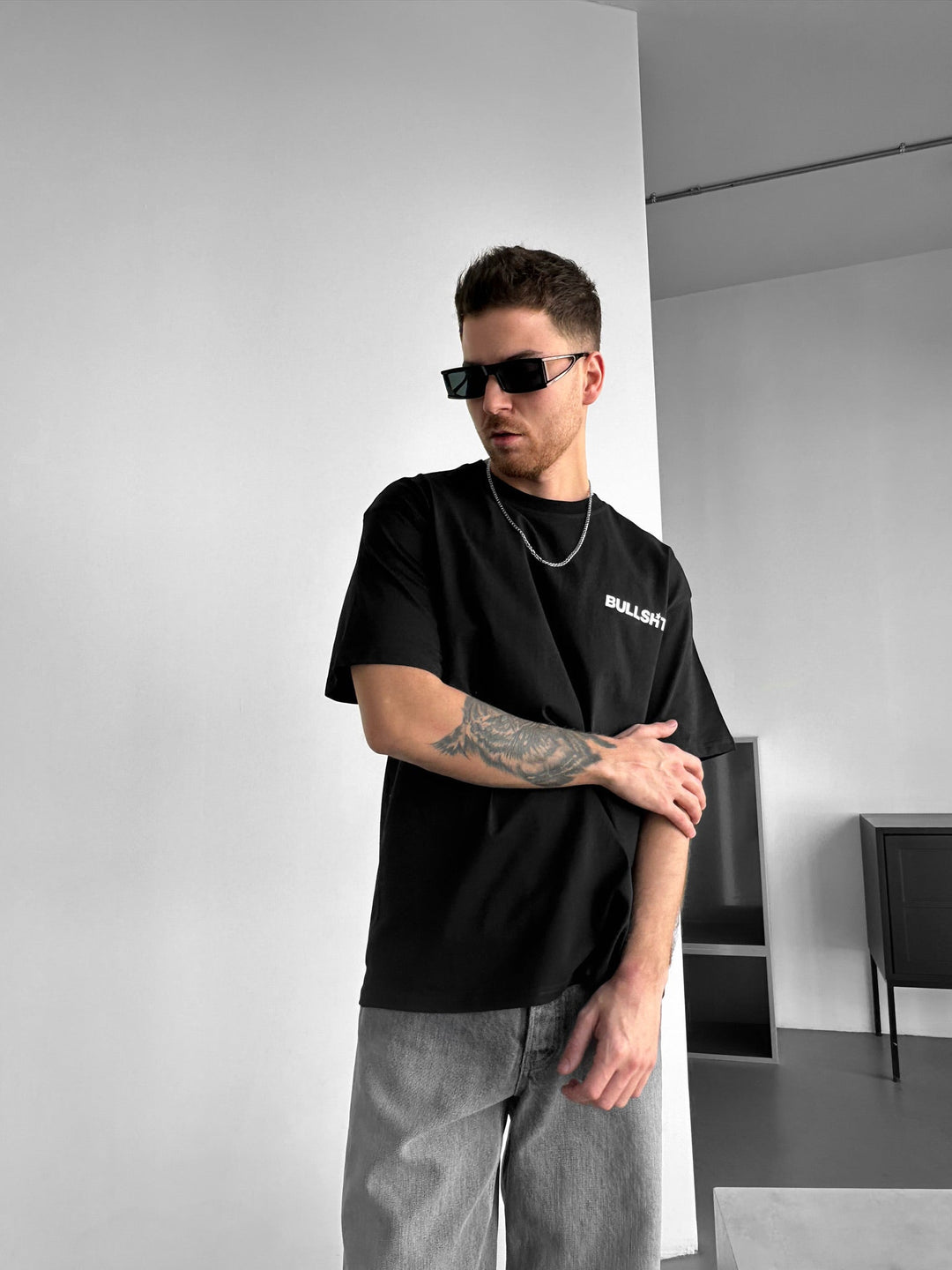 Överdimensionerad Kysst T-shirt - Svart