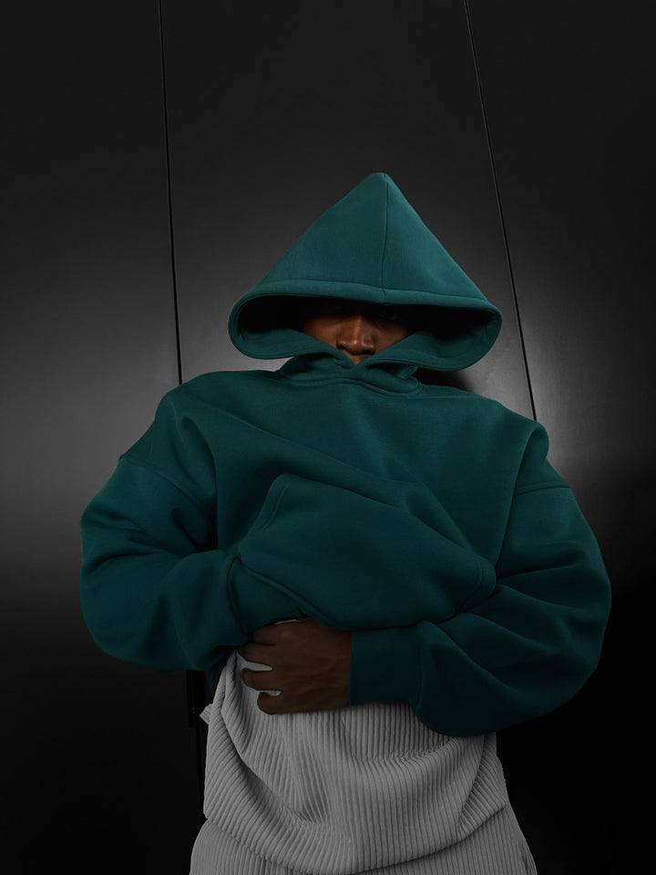 Oversize Basic Hoodie - Havsgrön