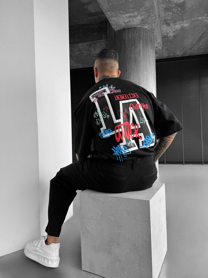 Oversize L.A T-shirt - Svart