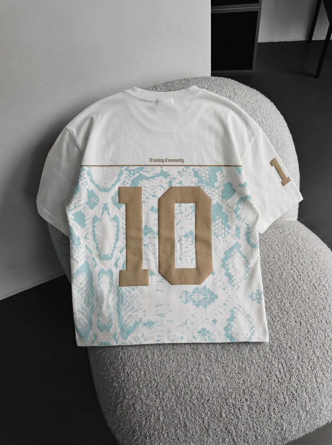 Oversize Brooklyn T-shirt - Ecru och Turkos