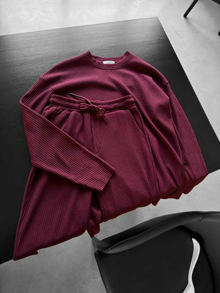 Oversize Ribbad Långärmad T-shirt - Port Royale