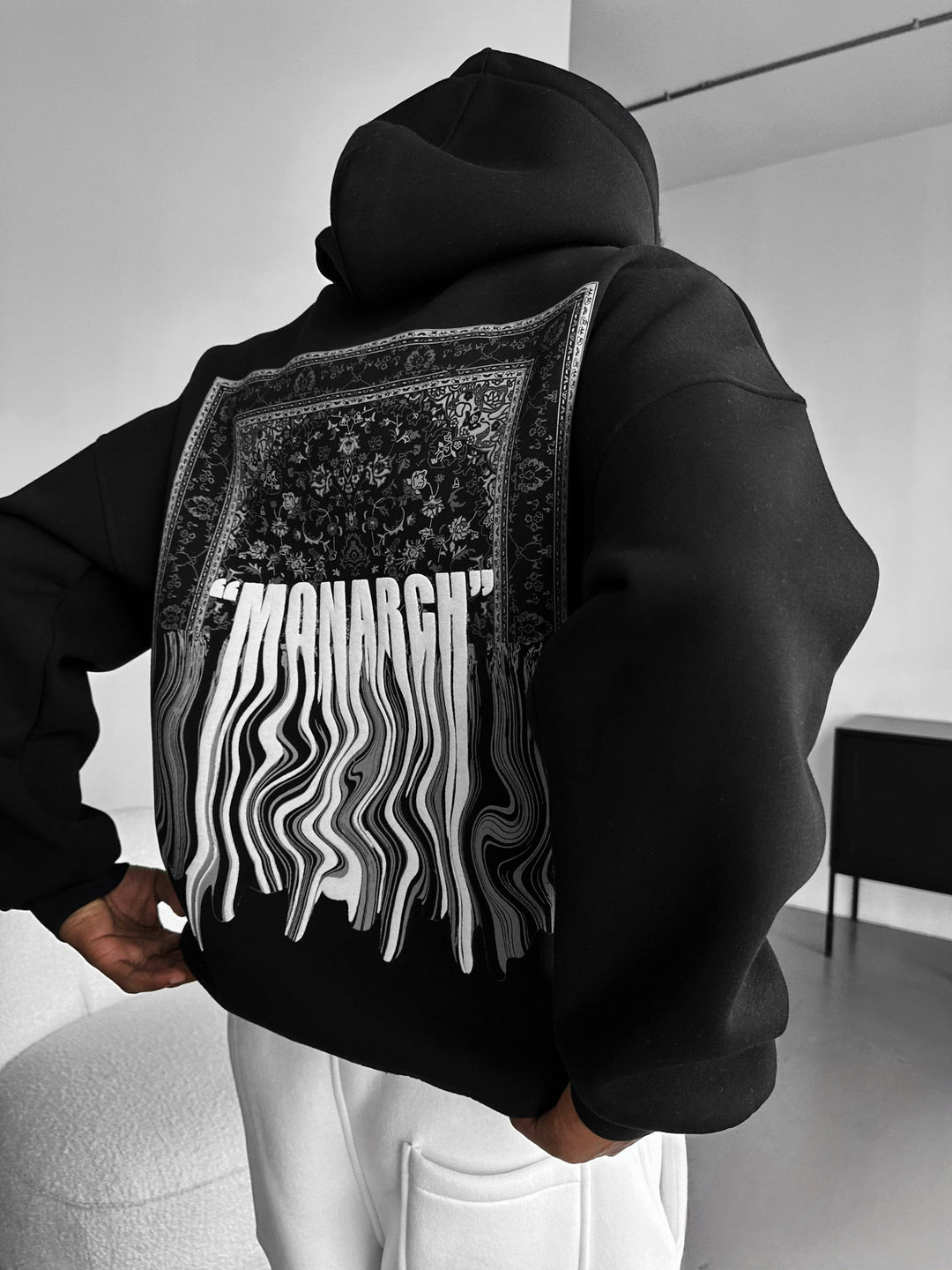 Oversize Monarch Hoodie - Svart och Vit