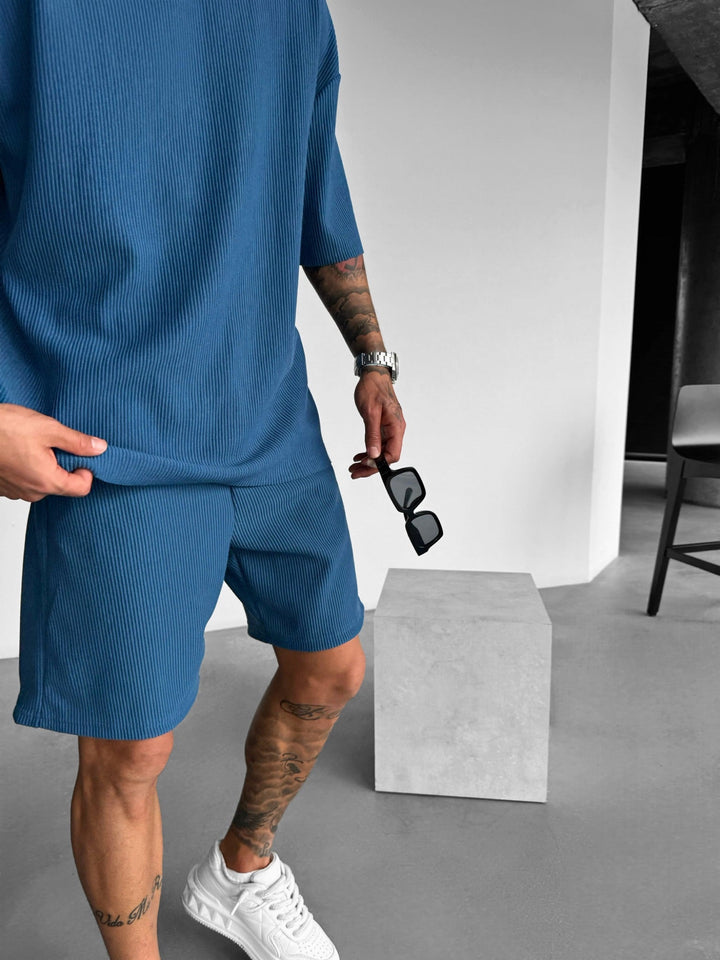 Oversize Cord Tee - Indigo