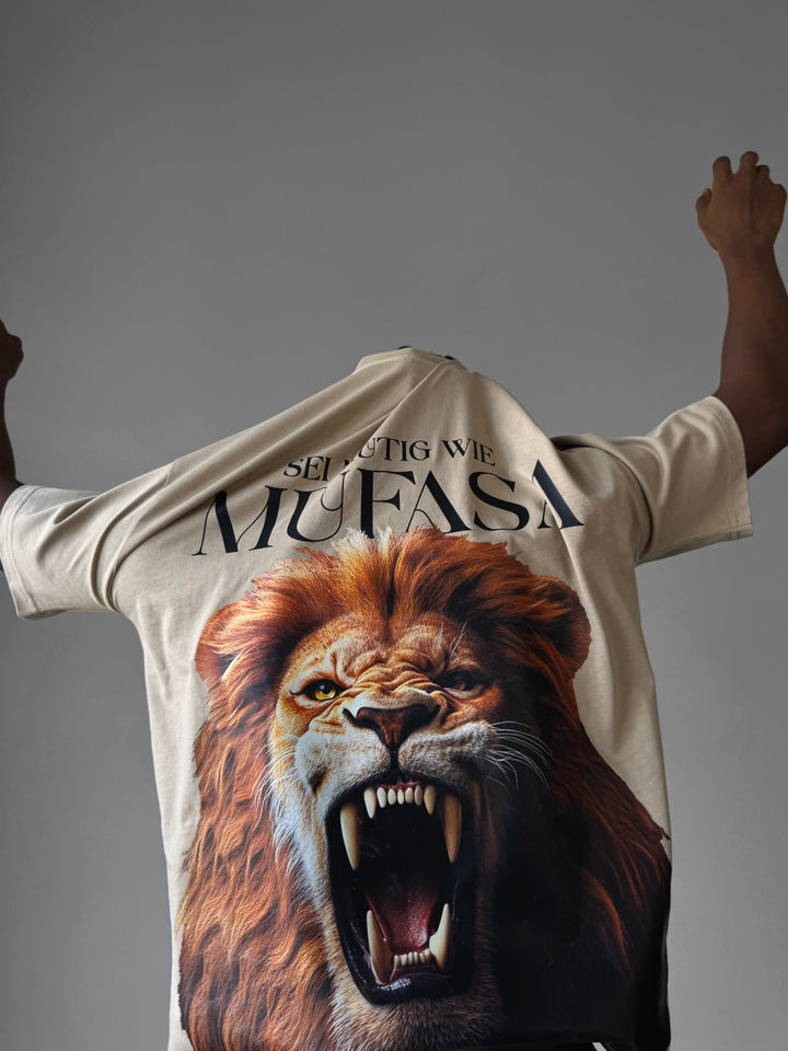 Oversize Lejon T-Shirt - Antik Vit