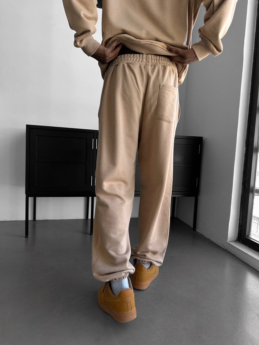 Lös Passform Basic Jogger - Beige