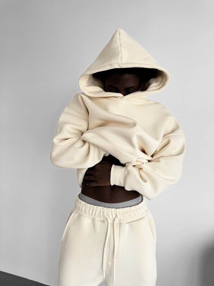 Oversize Basic Hoodie - Antik Vit