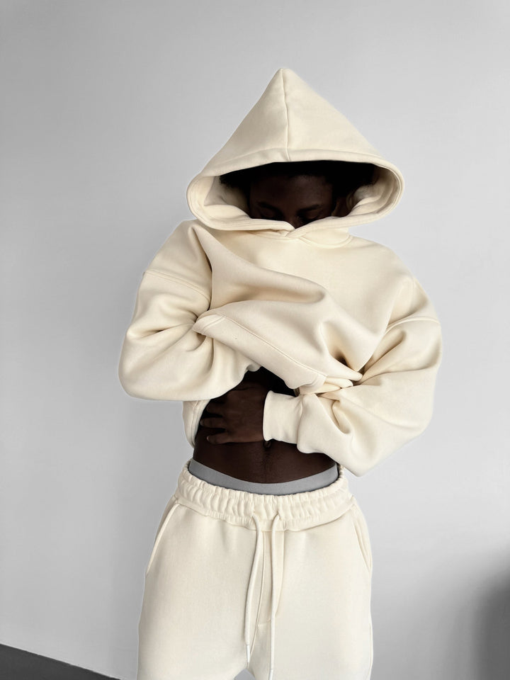 Oversize Basic Hoodie - Antik Vit
