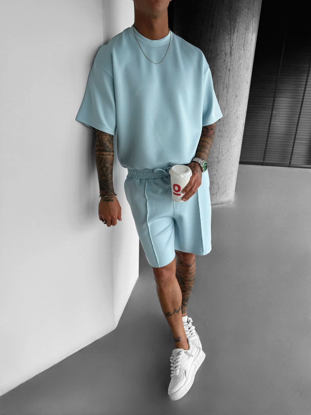 Regular Fit Diver T-shirt - Babyblå