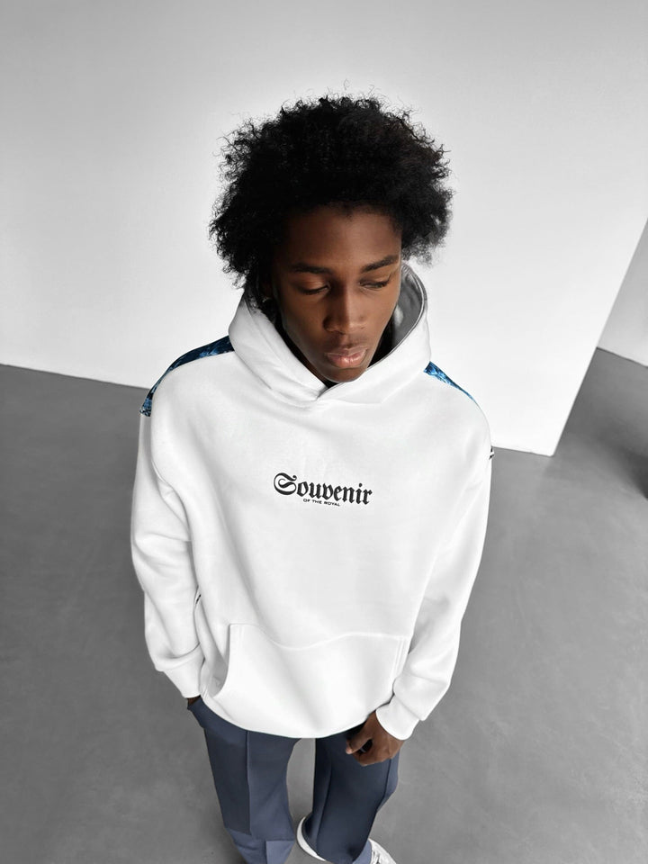 Oversize Souvenir Hoodie - Vit och Blå