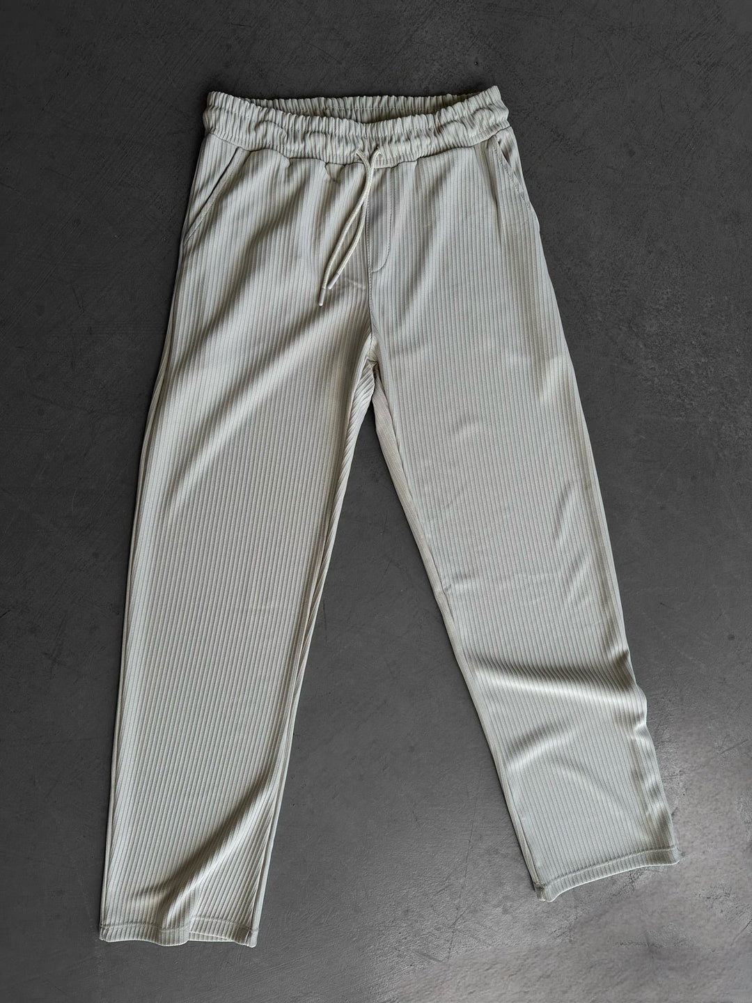 Lösa Randiga Byxor - Beige