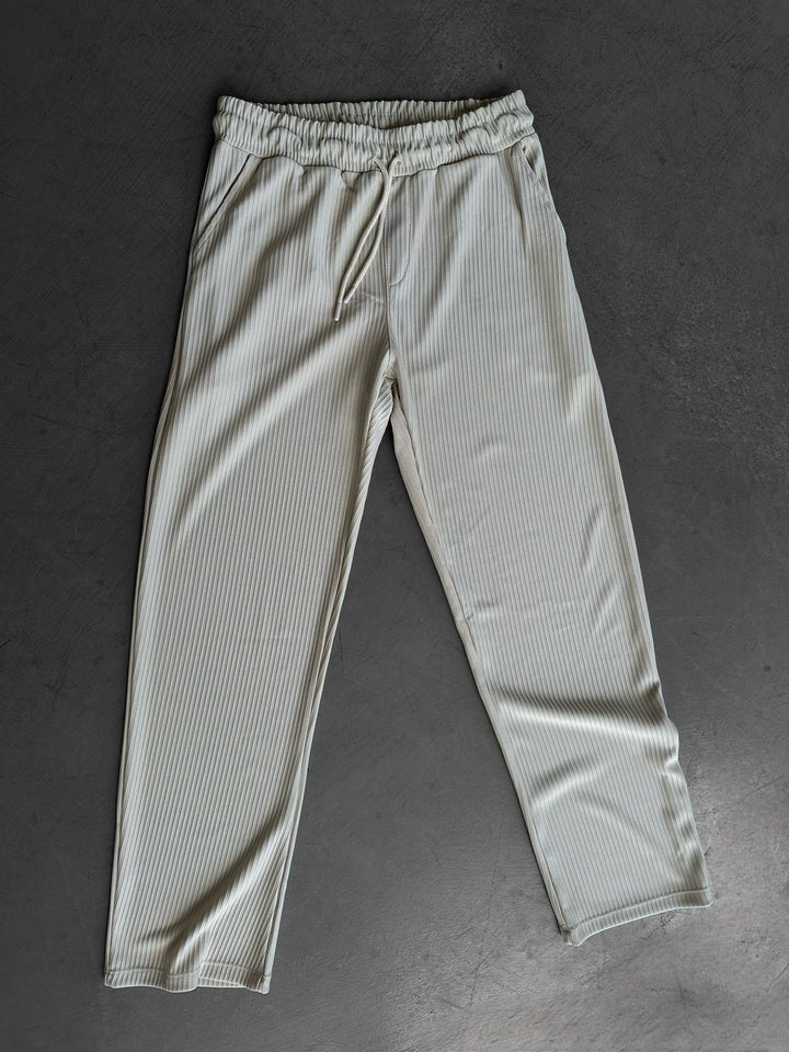 Lösa Randiga Byxor - Beige