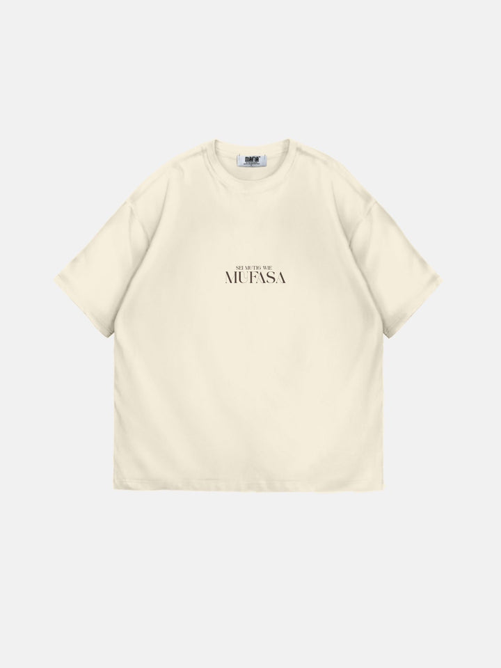 Oversize Lejon T-Shirt - Antik Vit