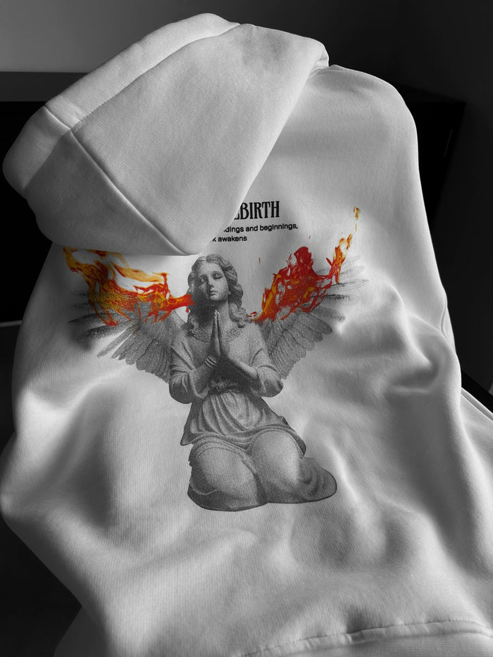 Oversize Gudomlig Återfödelse Hoodie - Ecru