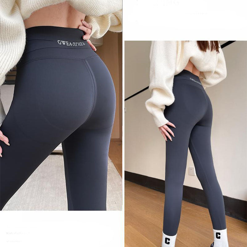 Tjocka fodrade leggings med hög midja