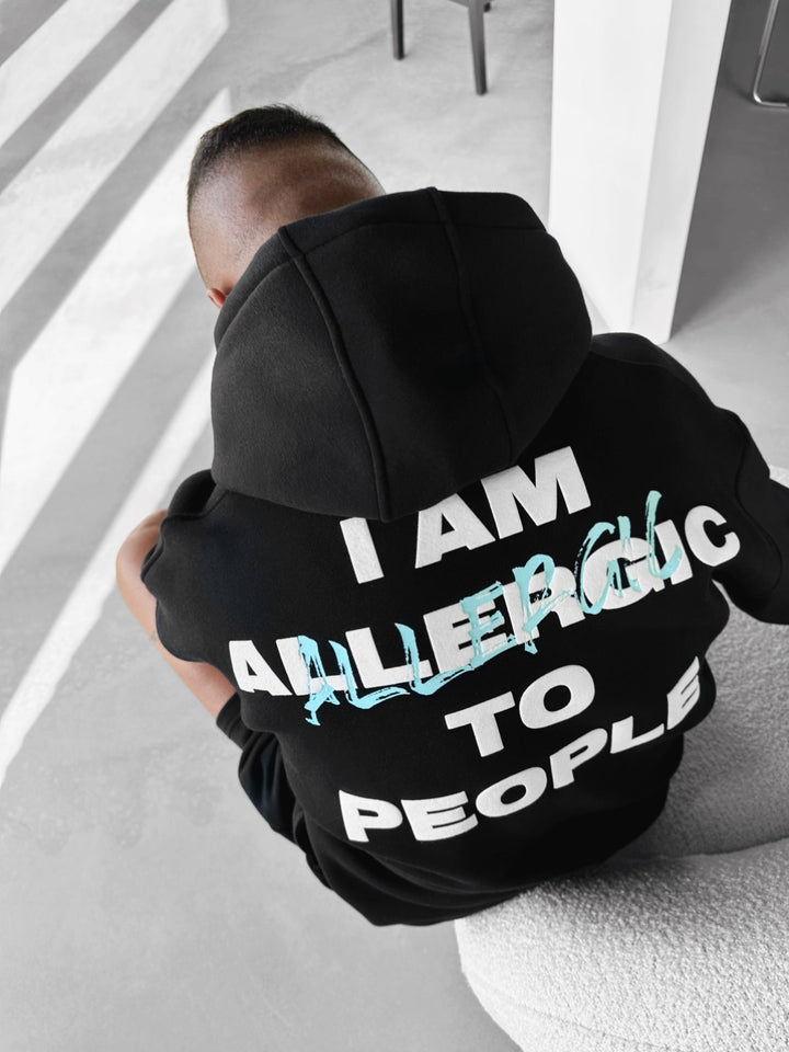 Oversize Allergisk Hoodie - Svart
