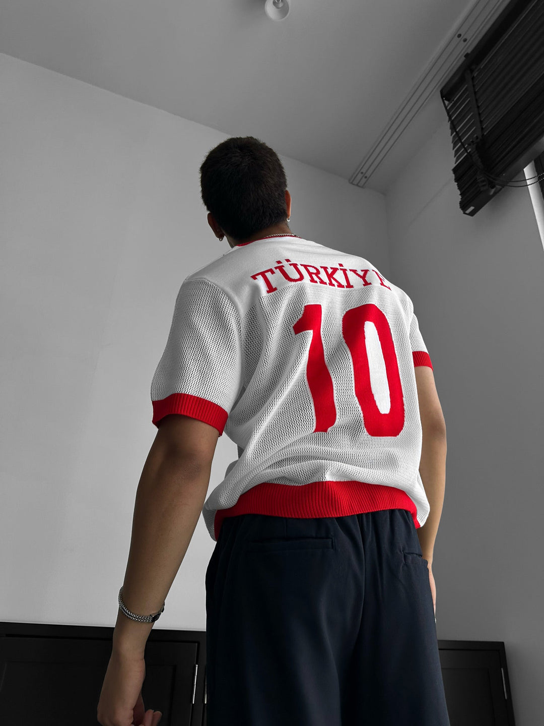 Oversize Türkiye Stickad T-shirt - Vit