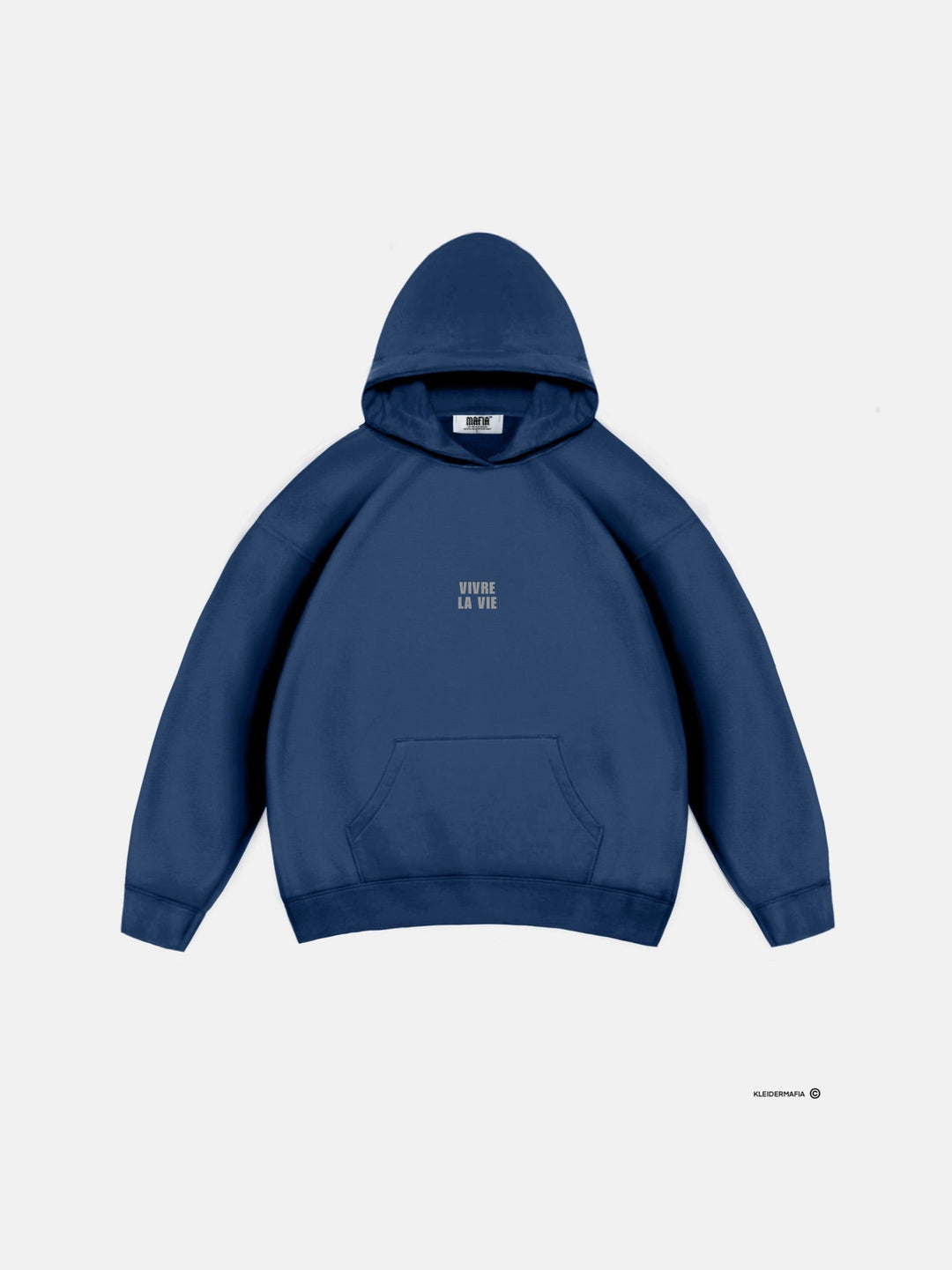 Oversize Vivre La Vie Hoodie - Klarblå