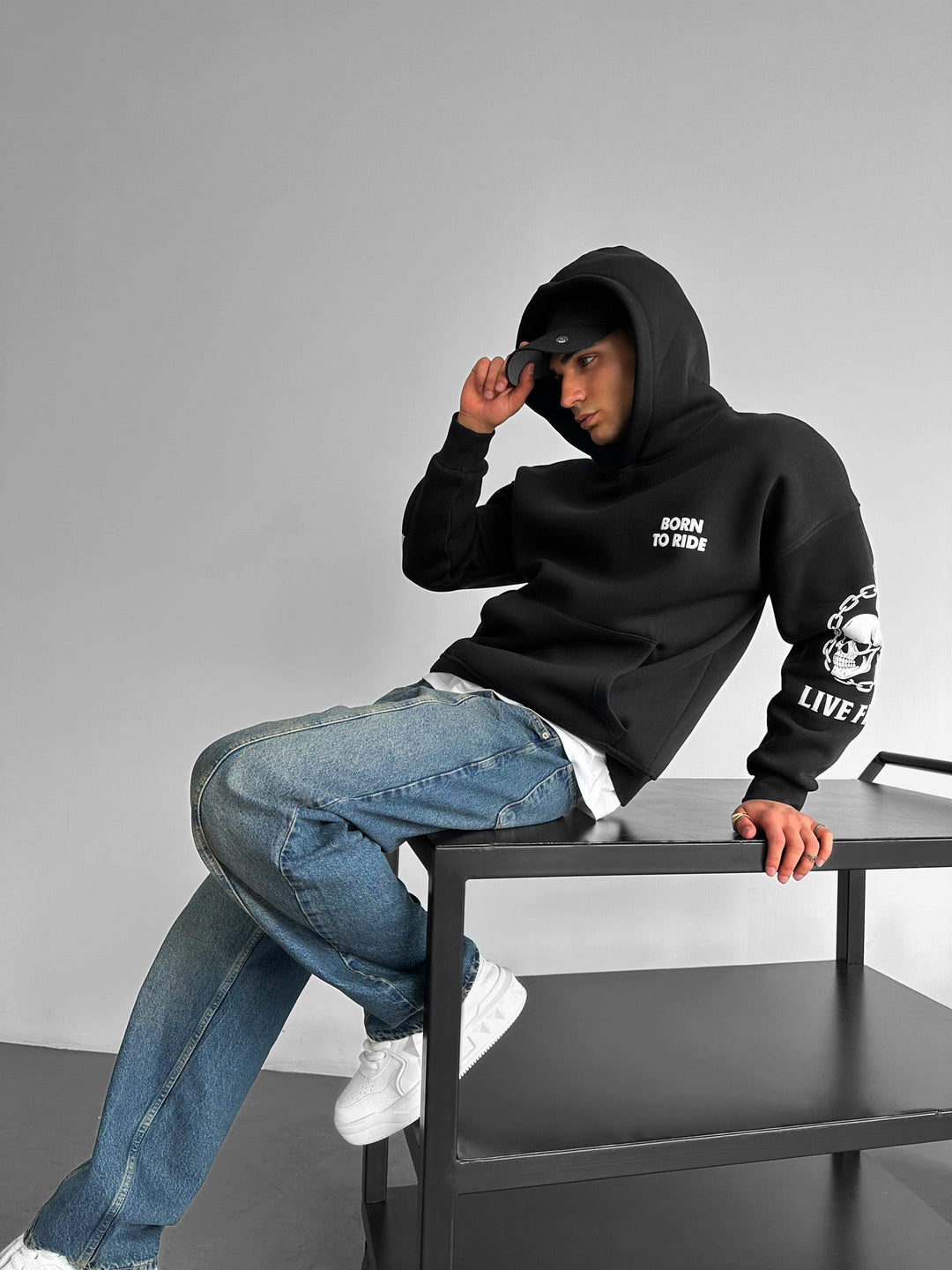 Oversize Ride to Survive Hoodie - Svart