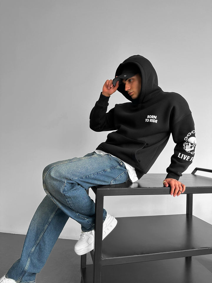 Oversize Ride to Survive Hoodie - Svart