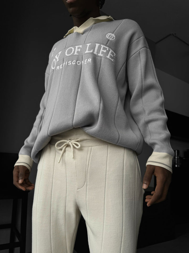 Loose Fit JLR Polo Sweater - Grå