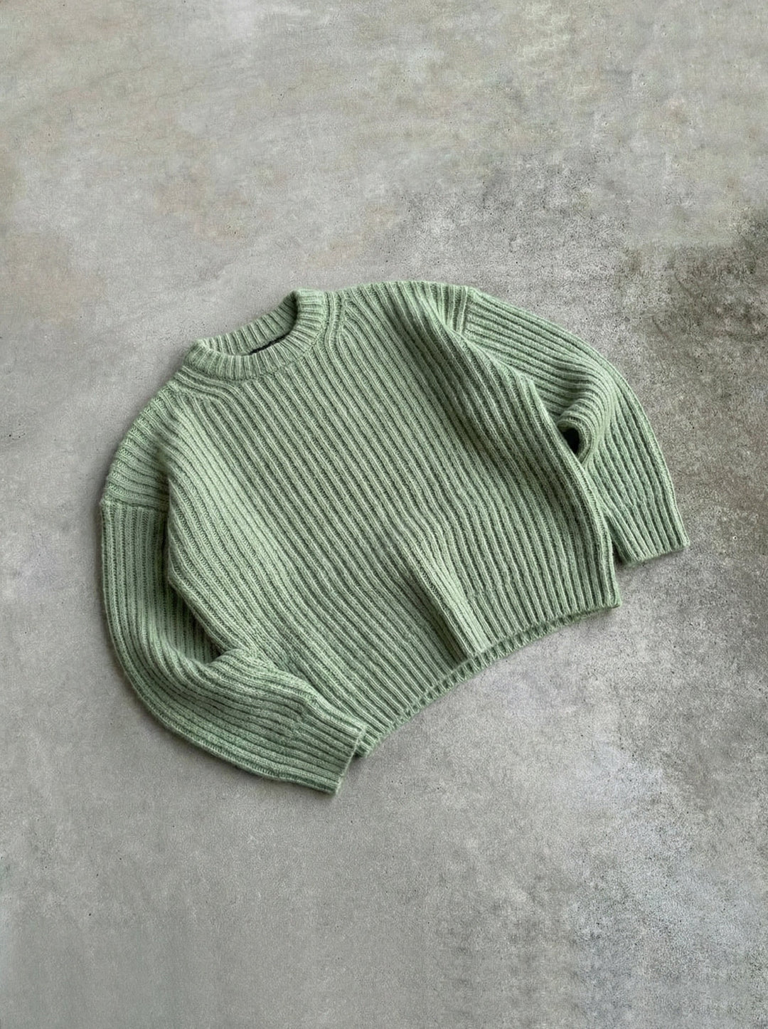 Lös Passform Randig Struktur Pullover - Mint