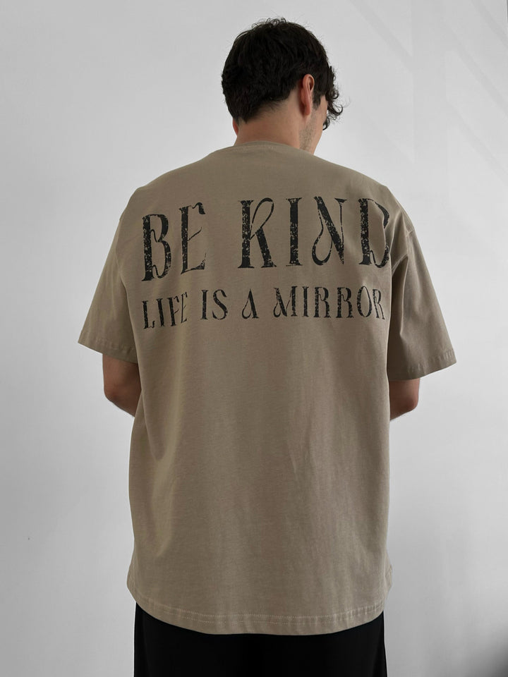 Oversize Be Kind T-shirt - Stone