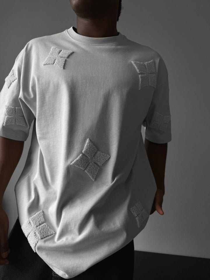 Oversize Detaljerad T-shirt - Grå