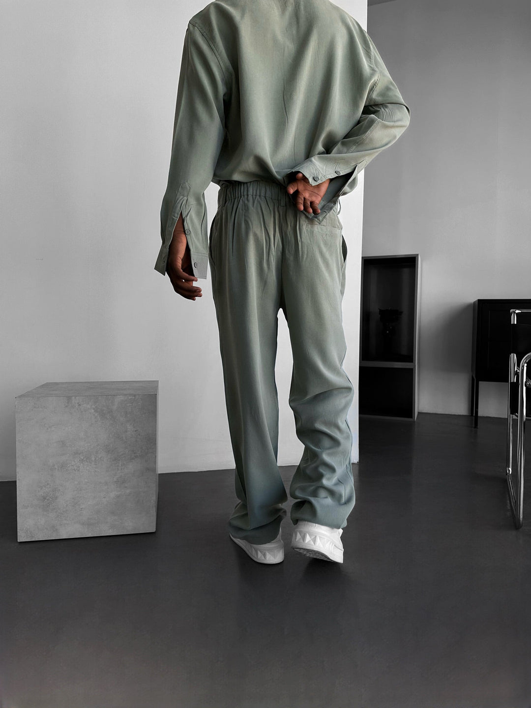 Baggy Tencel-byxor - Mintgrön
