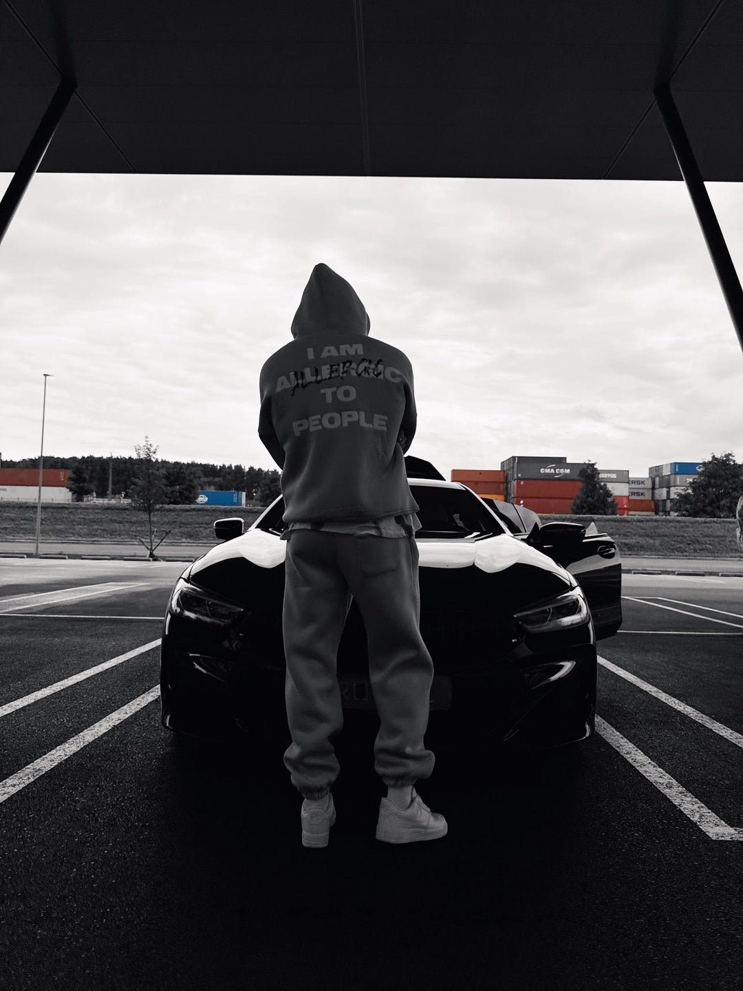 Oversize Allergisk Hoodie - Grå