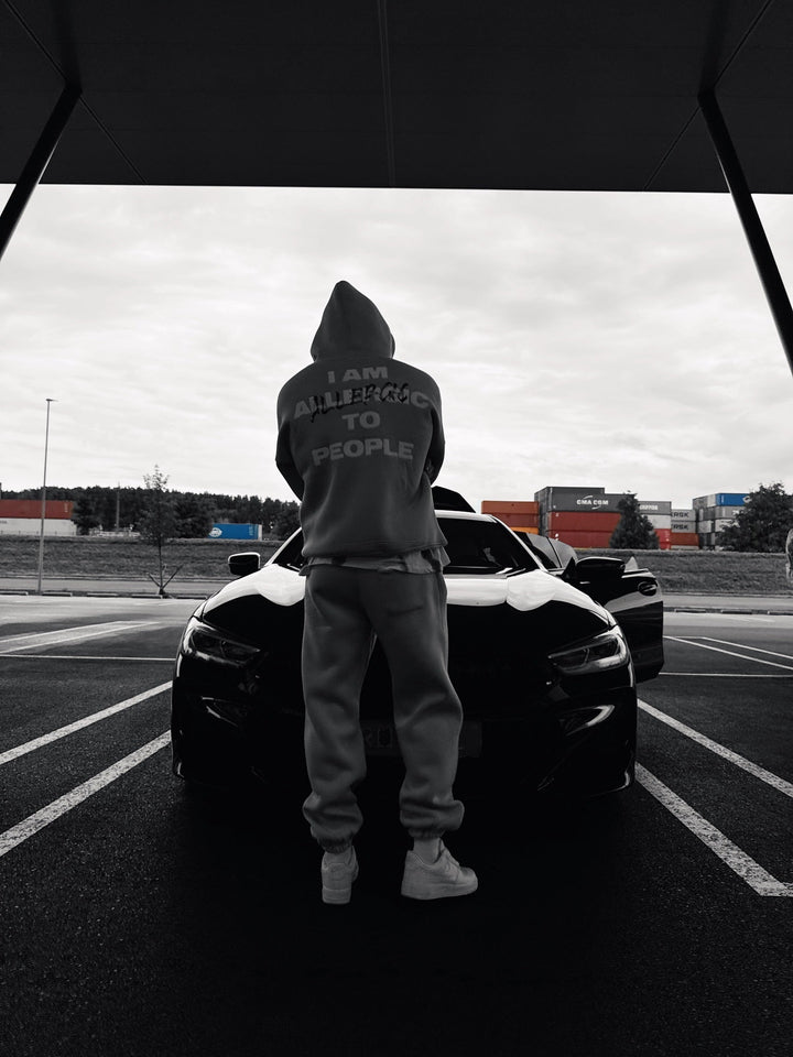 Oversize Allergisk Hoodie - Grå