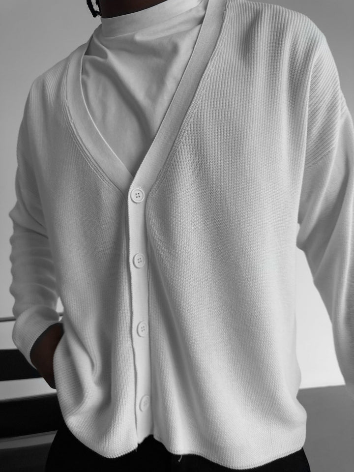 Oversize Crop Cardigan - Ecru
