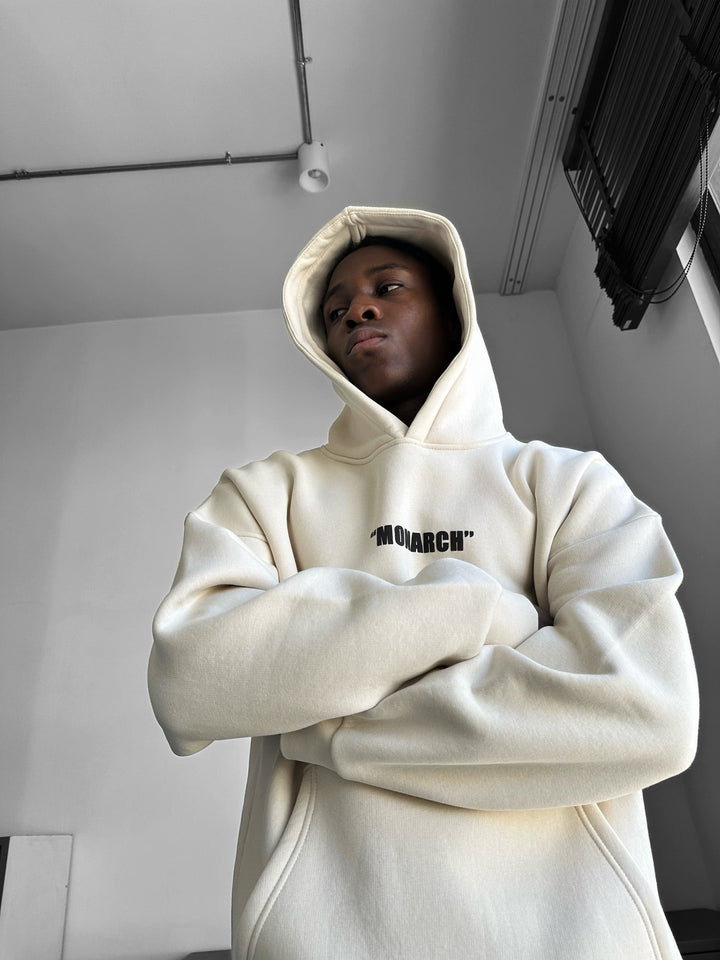 Oversize Monarch Hoodie - Beige och Bordeaux