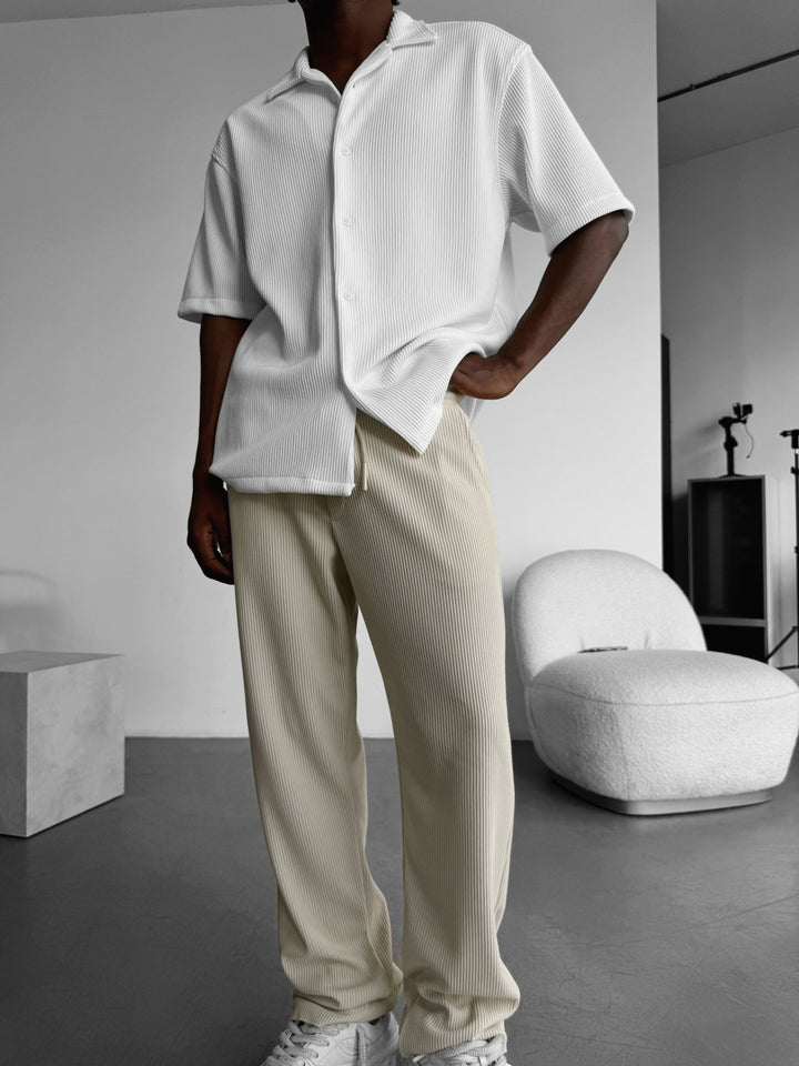Lös Passform Cordbyxor - Beige