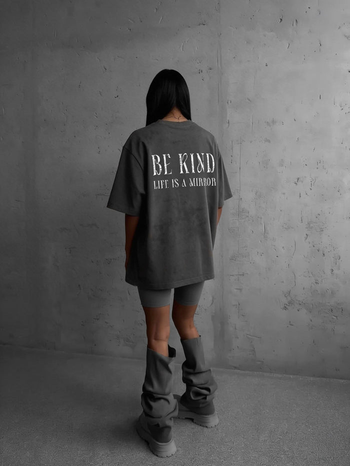 Oversize Be Kind T-shirt - Antracit