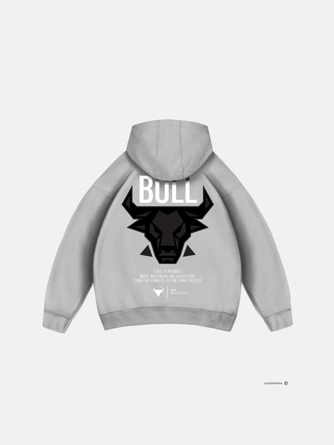Överdimensionerad Bull Hoodie - Svampgrå