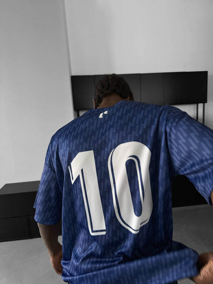 Oversize Mafia Trikot T-Shirt - Blå