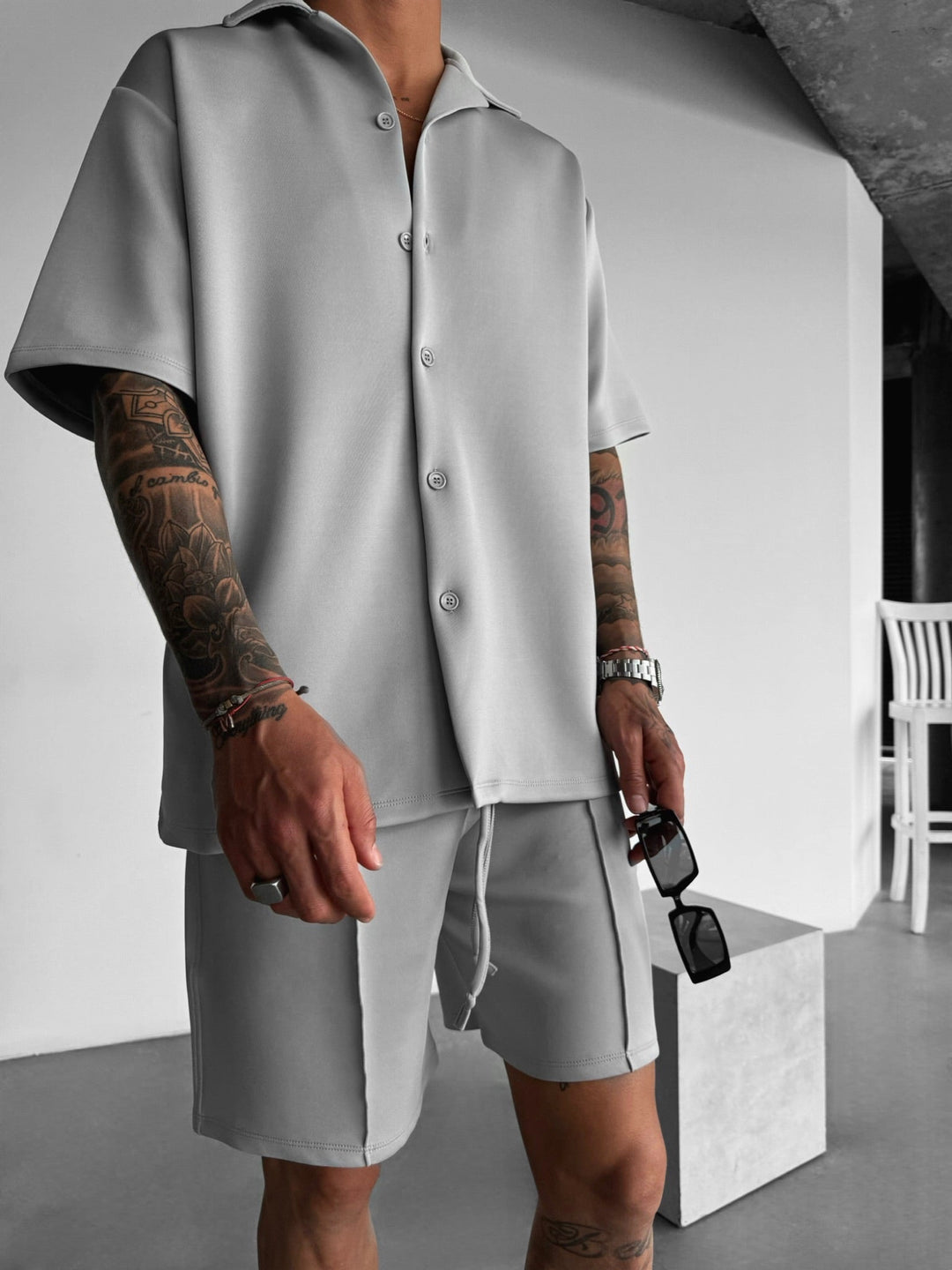 Oversize Diver Shirt - Grå