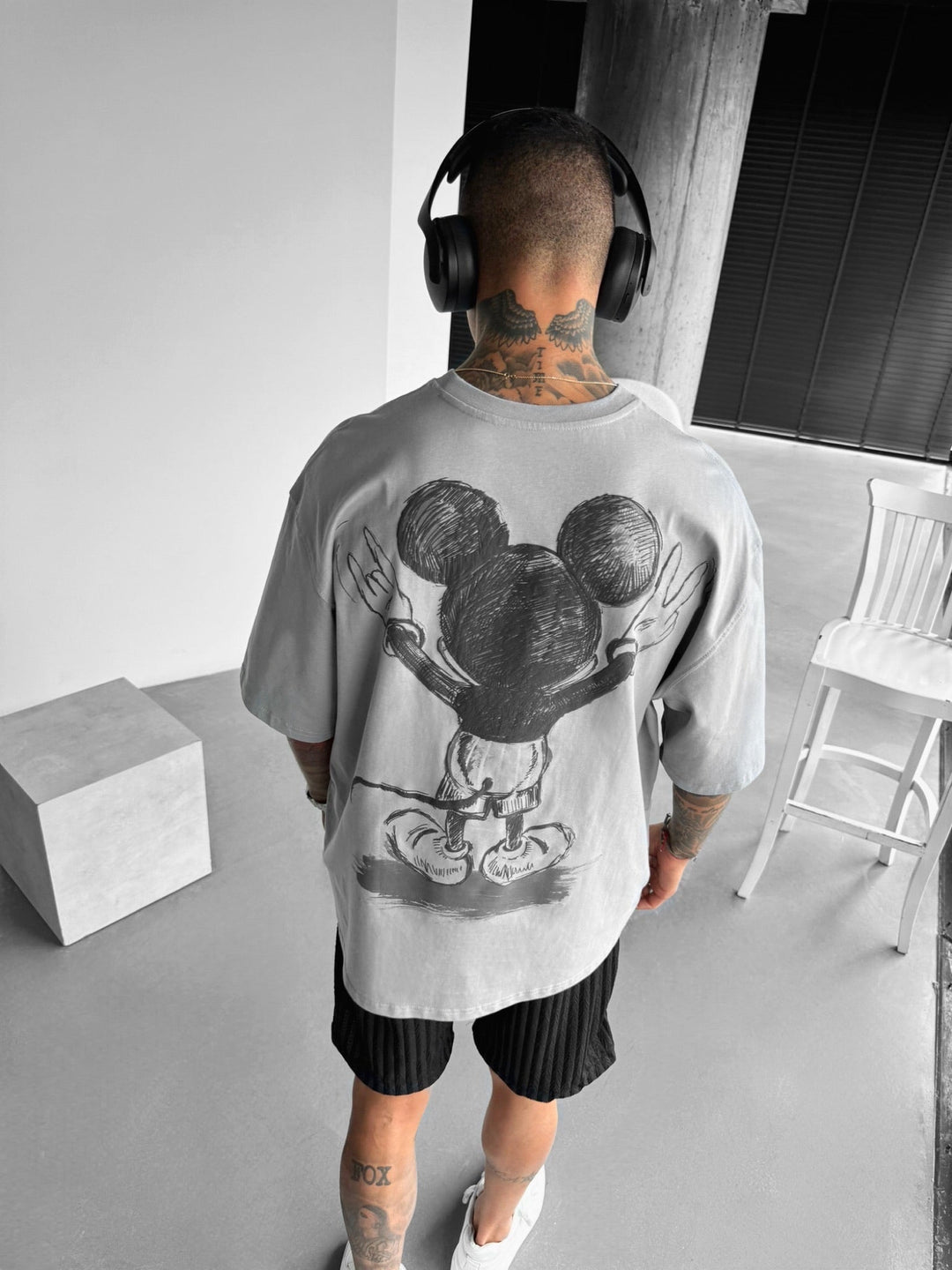 Oversize Mus-T-shirt - Grå