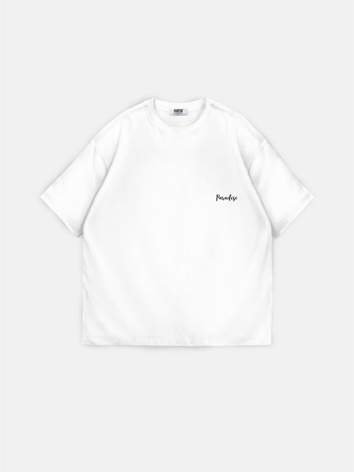 Oversize Papegoja Paradis T-shirt - Vit och Lila
