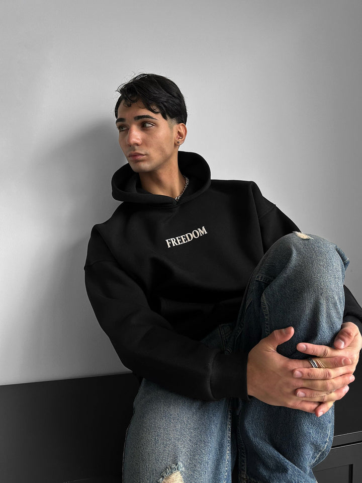 Oversize Freedom Hoodie - Svart