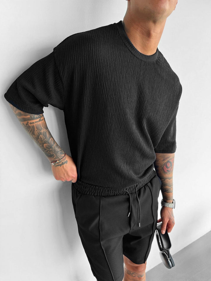 Oversize Crepe T-Shirts - Svart