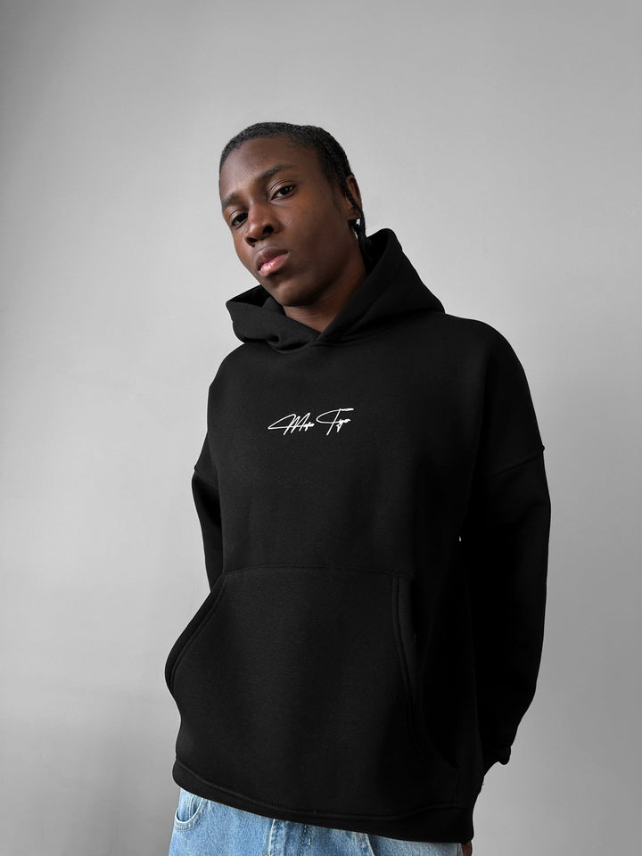 Oversize "Kämpfe mit Stil" Hoodie - Svart