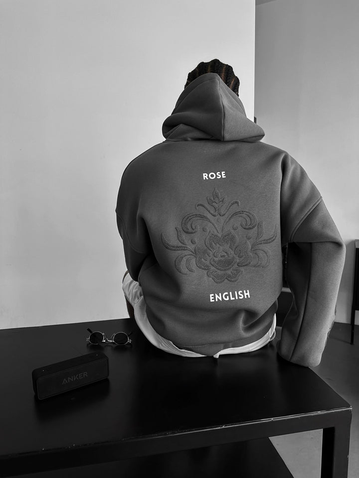 Oversize Damask Hoodie - Antracit