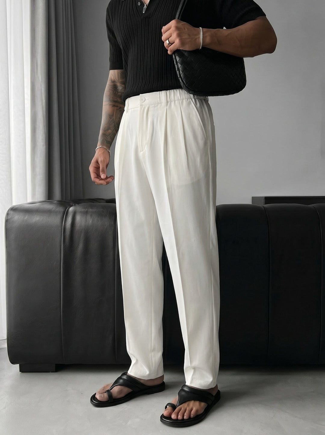 Baggy Chino Byxor - Ecru