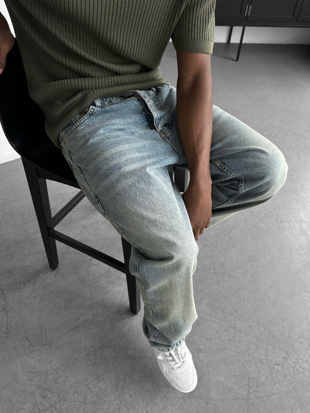 Boyfriend Fit Jeans - Mörkblå