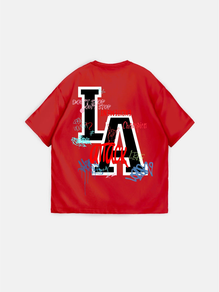 Oversize L.A T-shirt - Röd